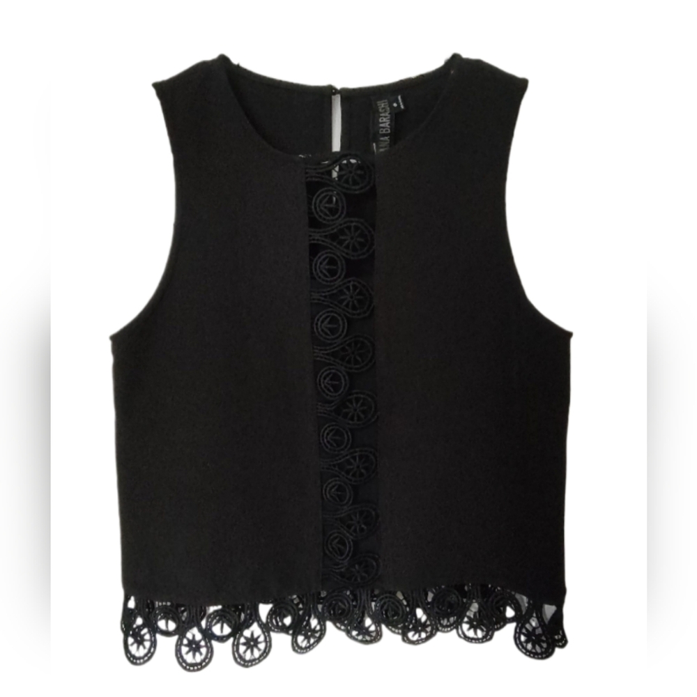 Anthro Yoana Baraschi scallop cutout top blouse 0 XS